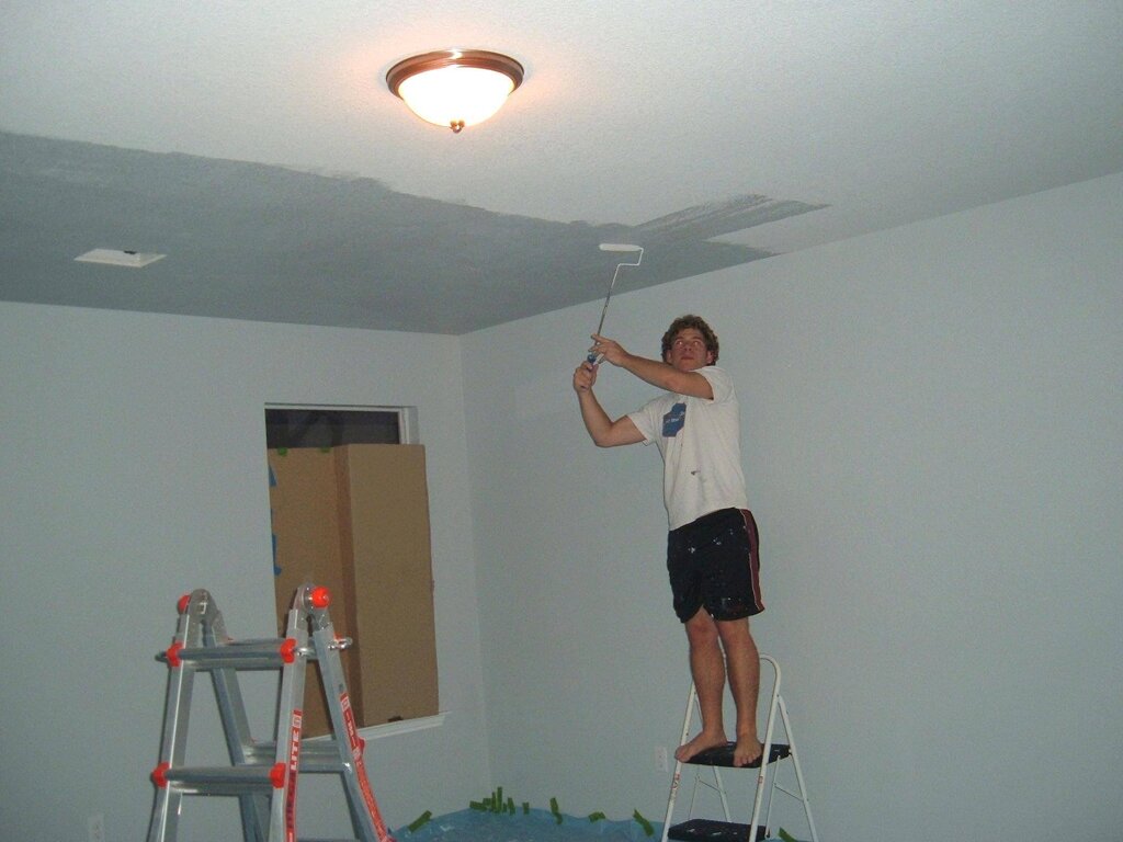 Whitewashed ceiling