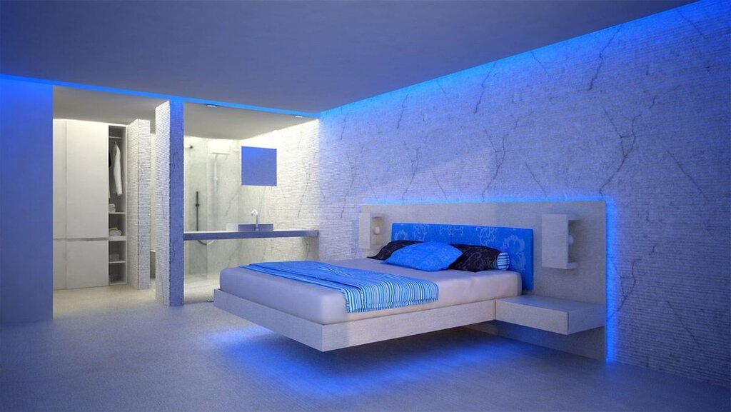 Illumination of furniture with LED strip