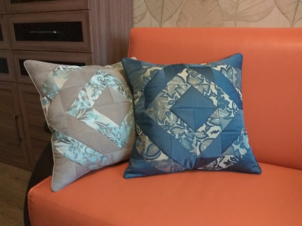 Pillows made from leftover curtains