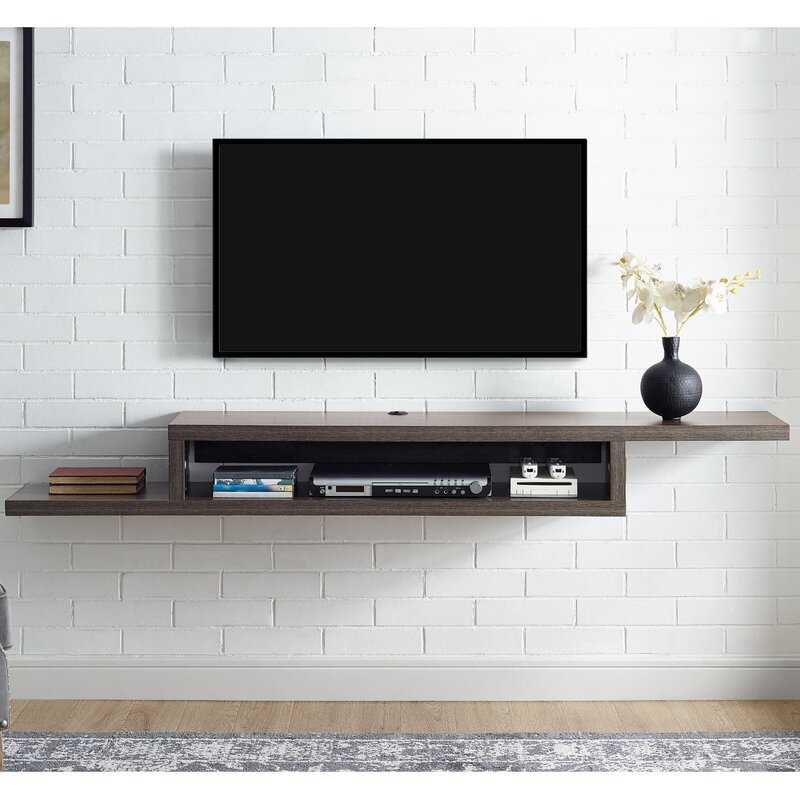 Wall-mounted shelf for a TV