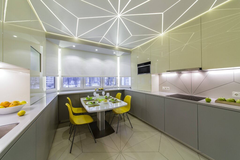 Suspended ceiling with light lines