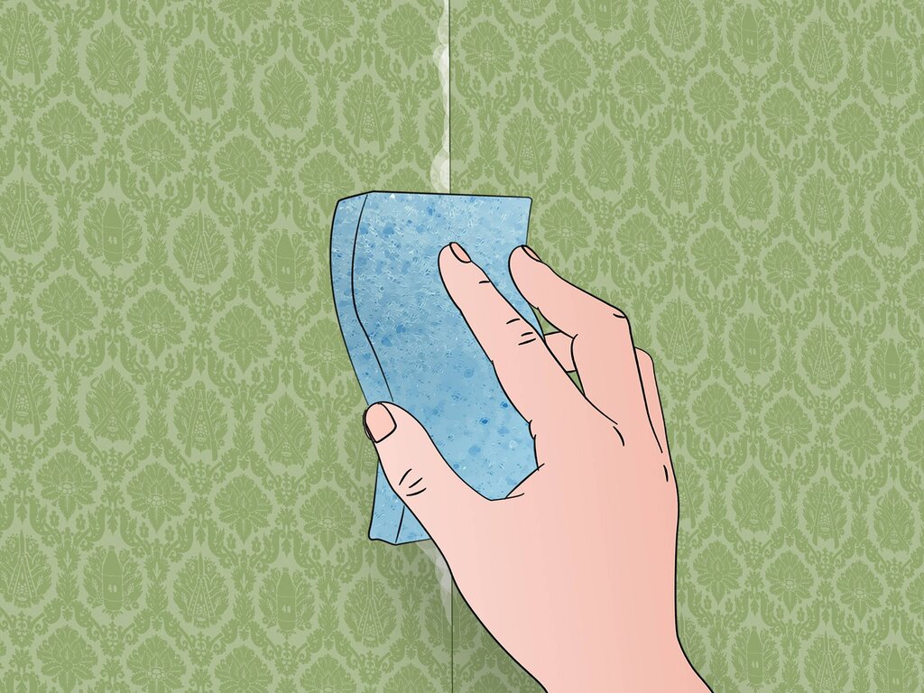 Butt joint wallpapering