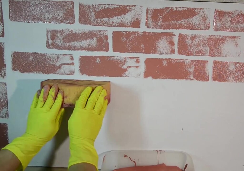 Painting a brick wall