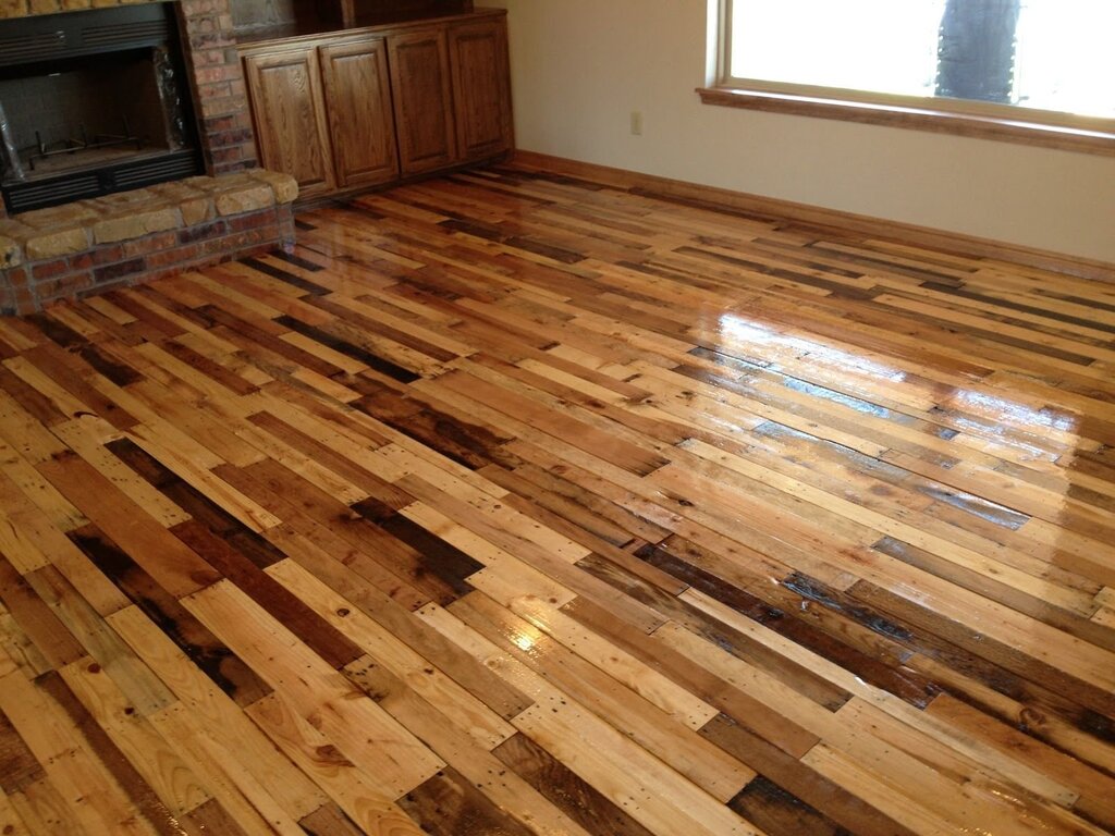 Floor made of pallet boards