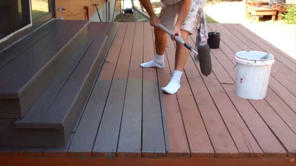 The floor on the porch in the wooden house