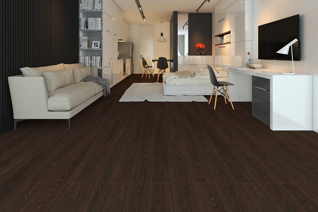 Wenge floor in the interior