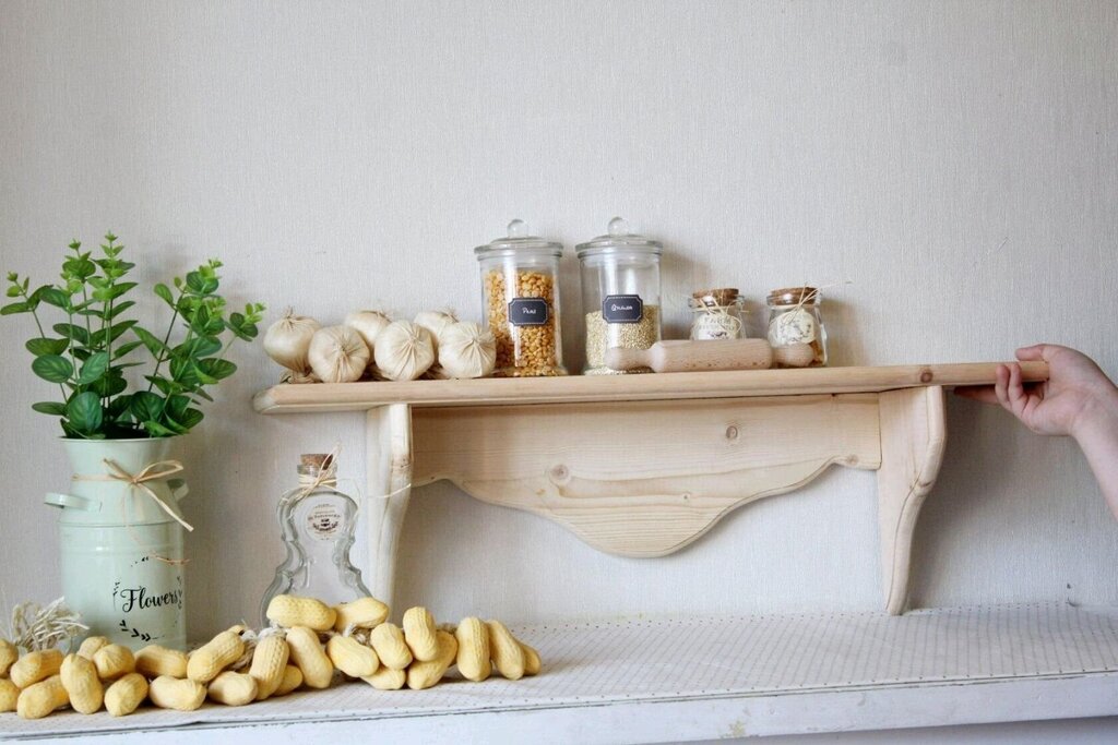 Wooden shelf for the kitchen