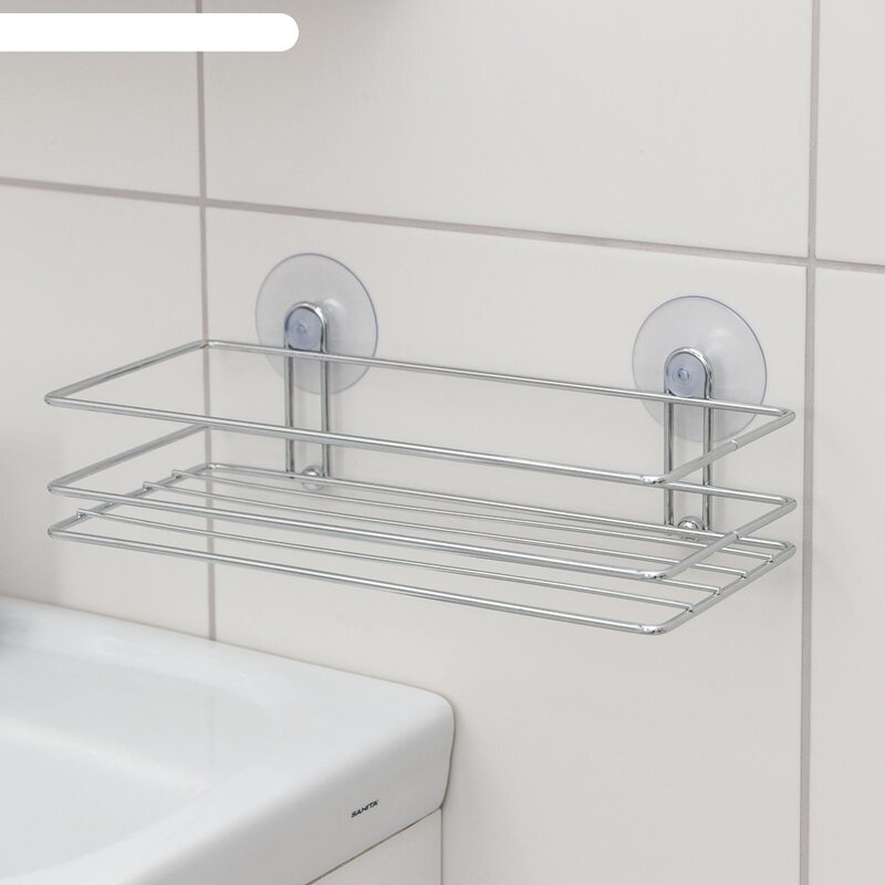 Shelf with suction cups for the bathroom