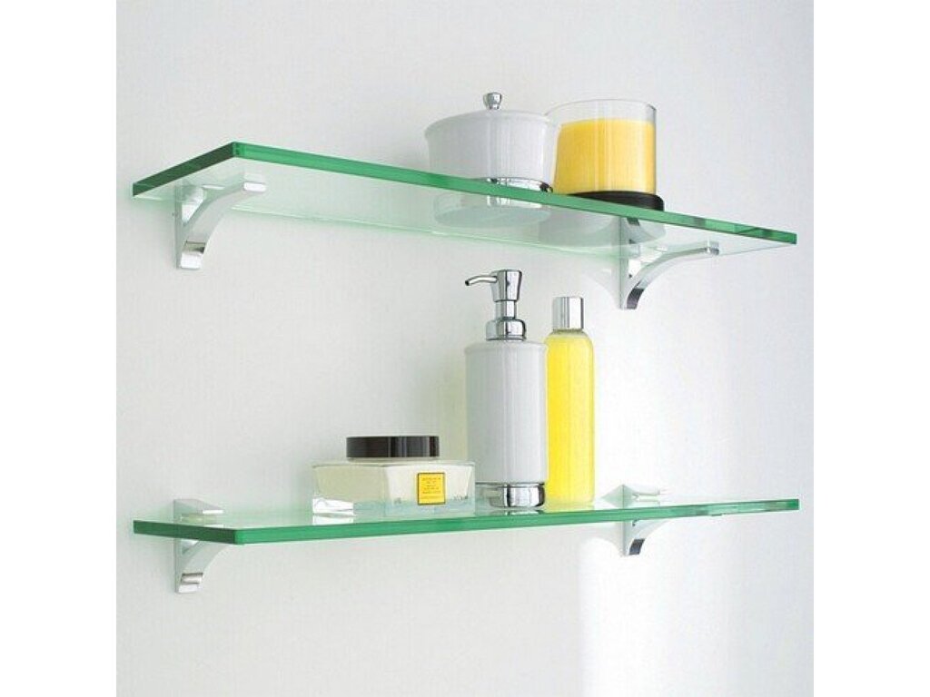 Glass shelf for bathroom