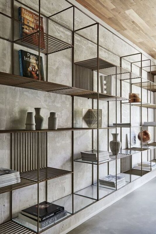 Metal shelves