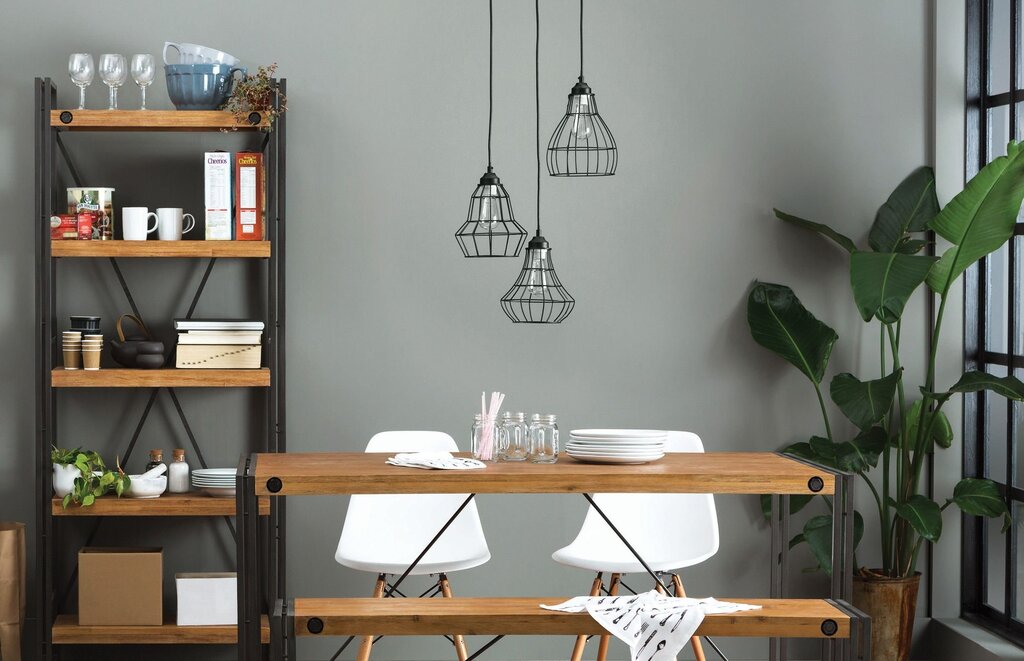 Shelves above the dining table