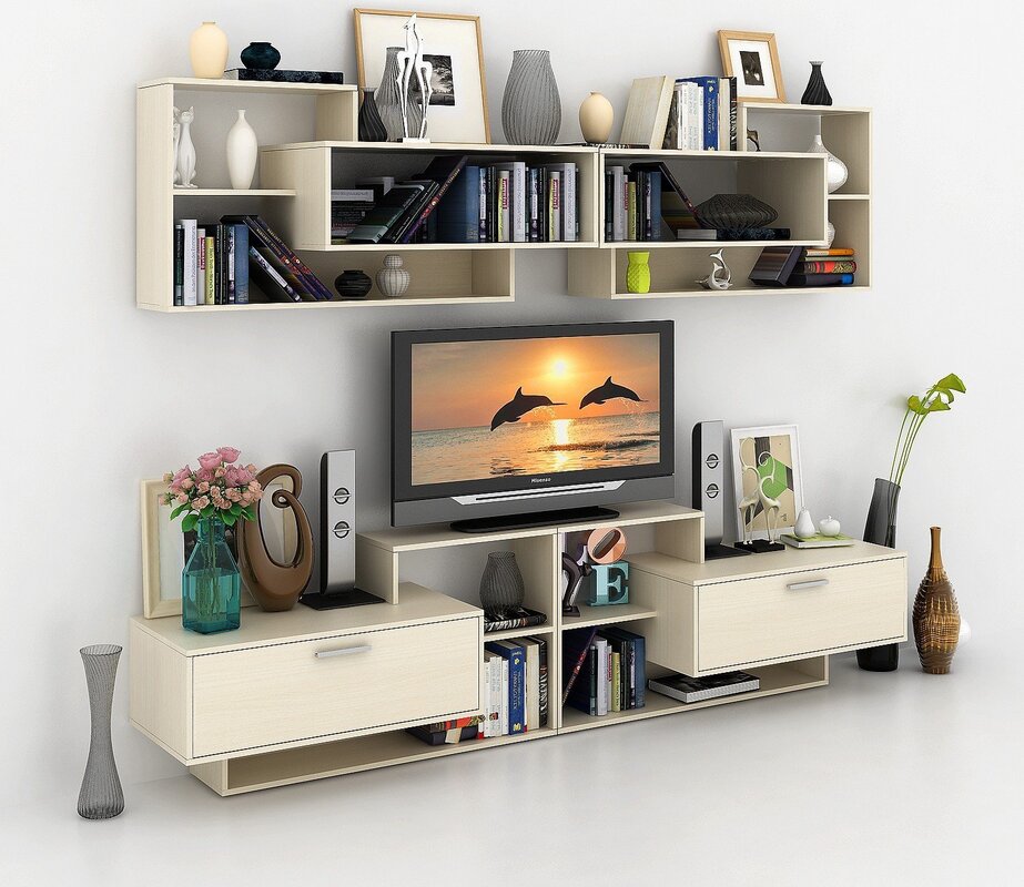 Wall shelves for the living room by the TV