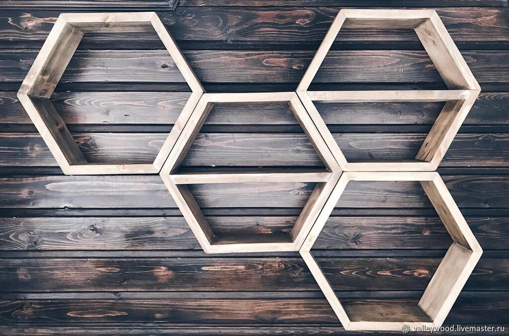 Hexagonal shelves for the wall