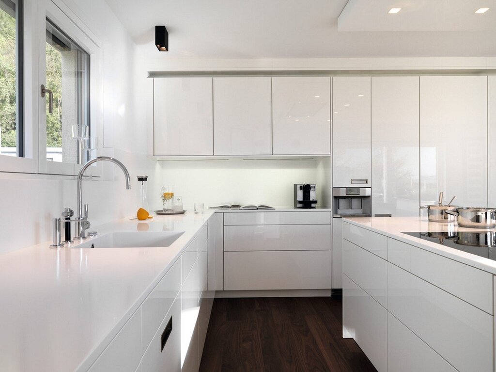 Completely white kitchen