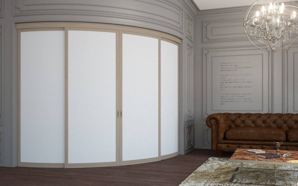 Semi-circular sliding doors