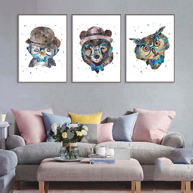 Posters for children's room watercolor