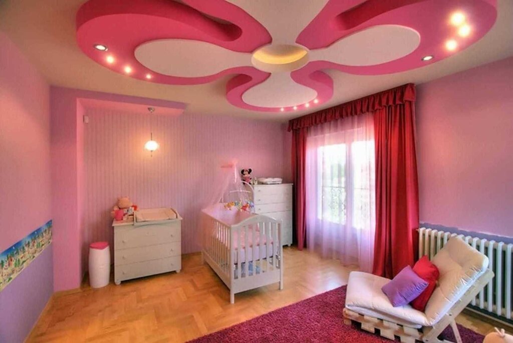 Drywall ceilings for the children's bedroom 45 фото