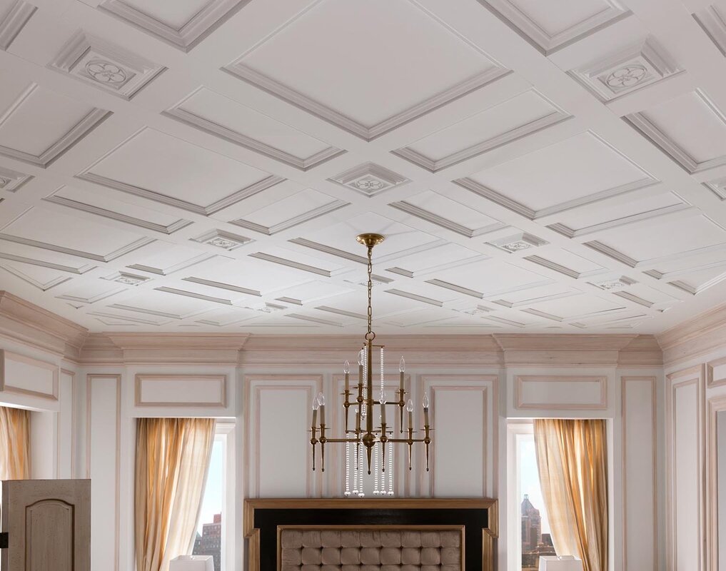 Drywall ceilings with moldings