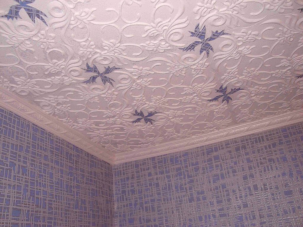 Ceiling tile in the bathroom