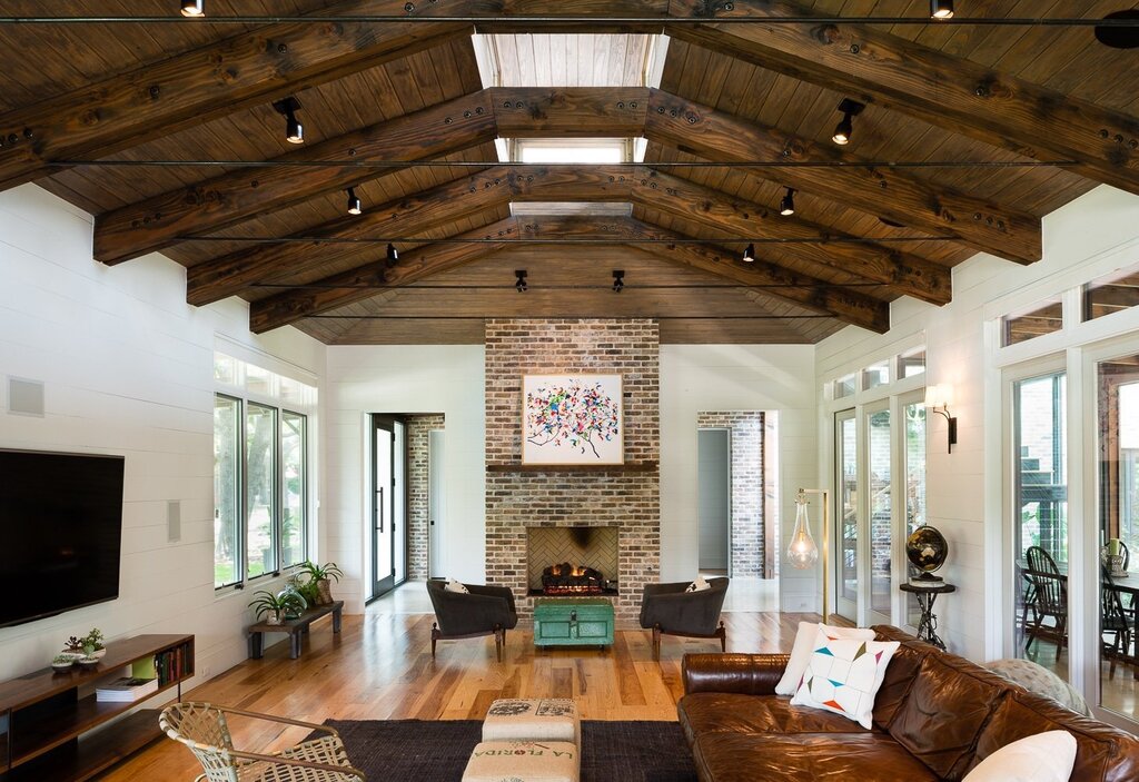 Ceiling coverings for a wooden house