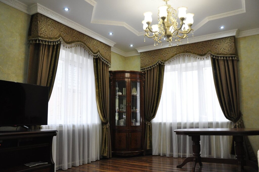 Ceiling curtains for the living room