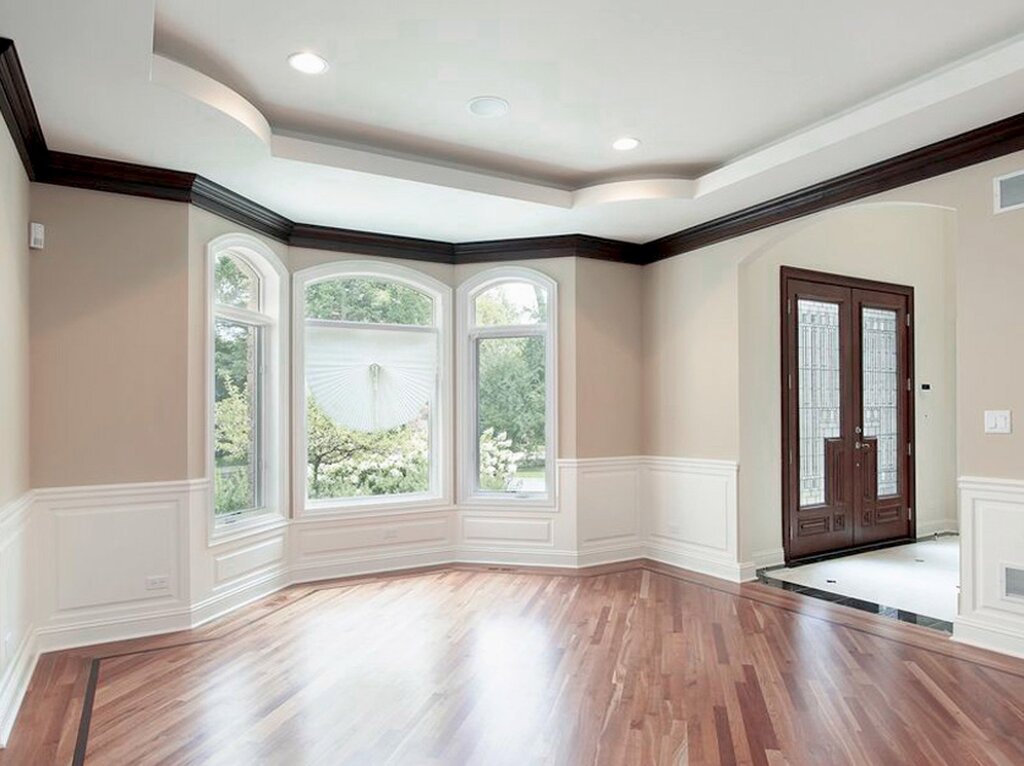 Ceiling made of drywall without molding