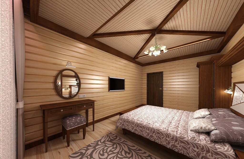 Ceiling made of clapboard in the sauna