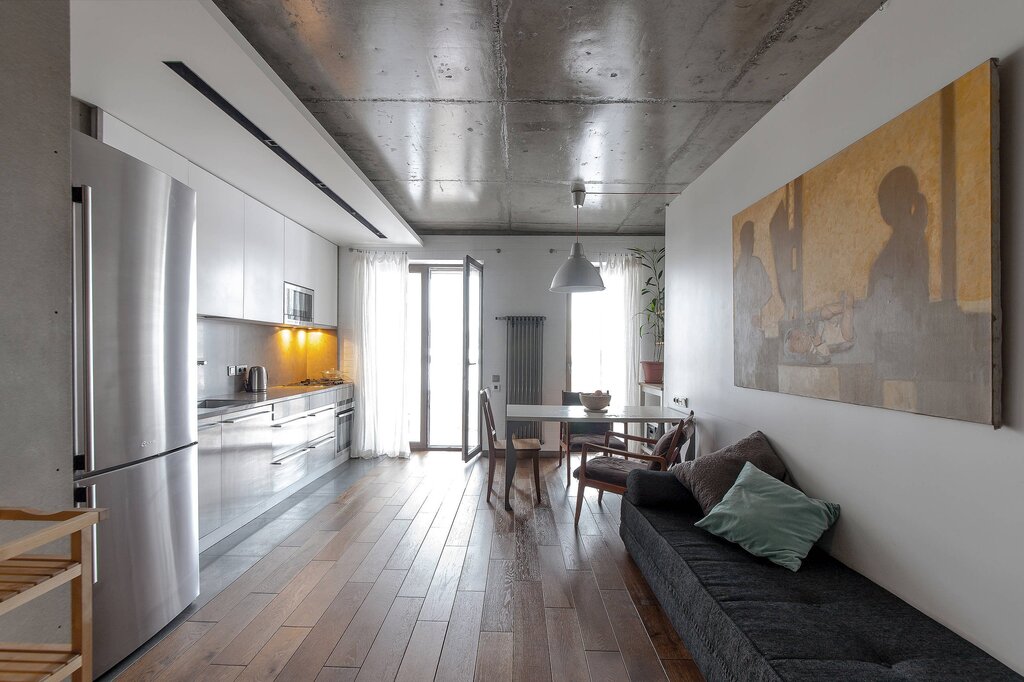 Loft concrete ceiling