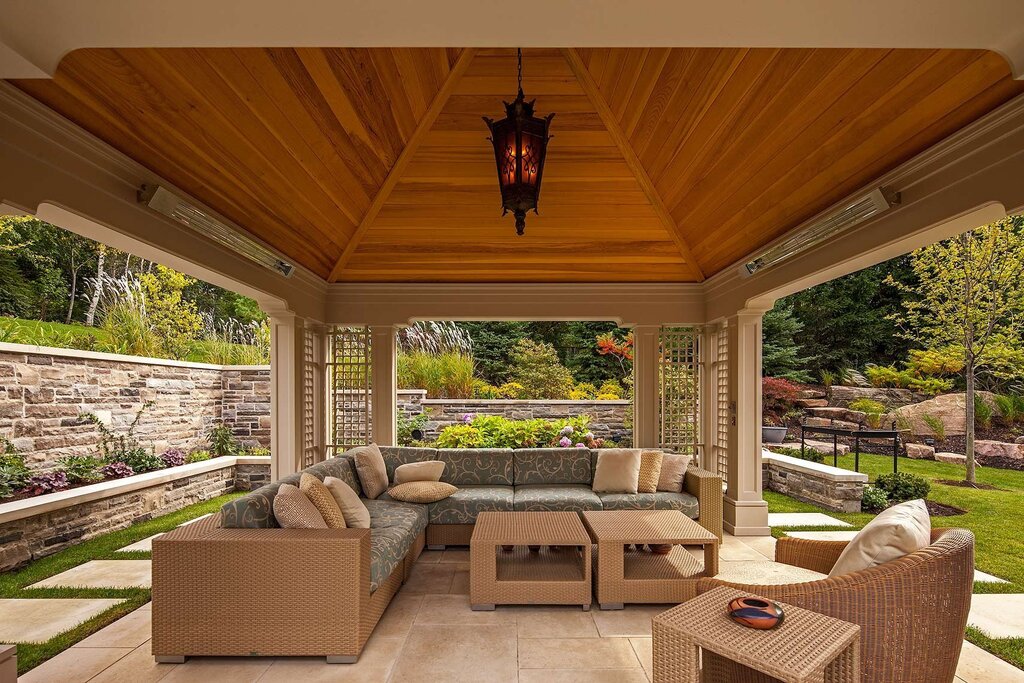 The ceiling in the gazebo