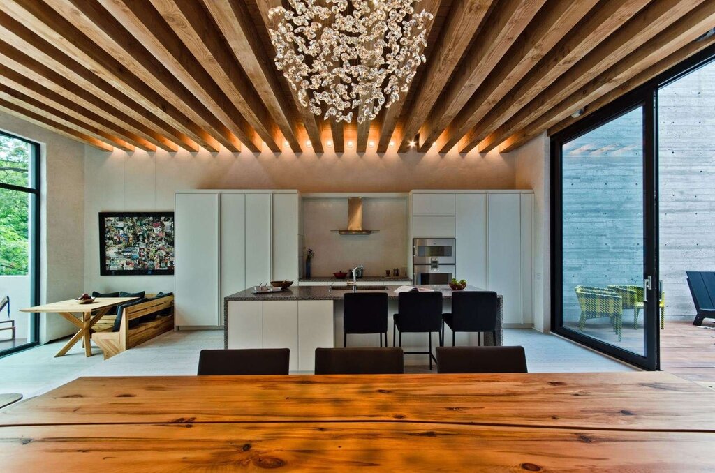 Ceiling in a frame house