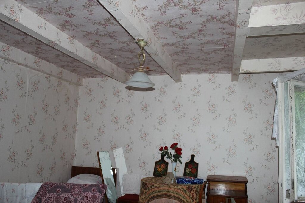 The ceiling in the old wooden house