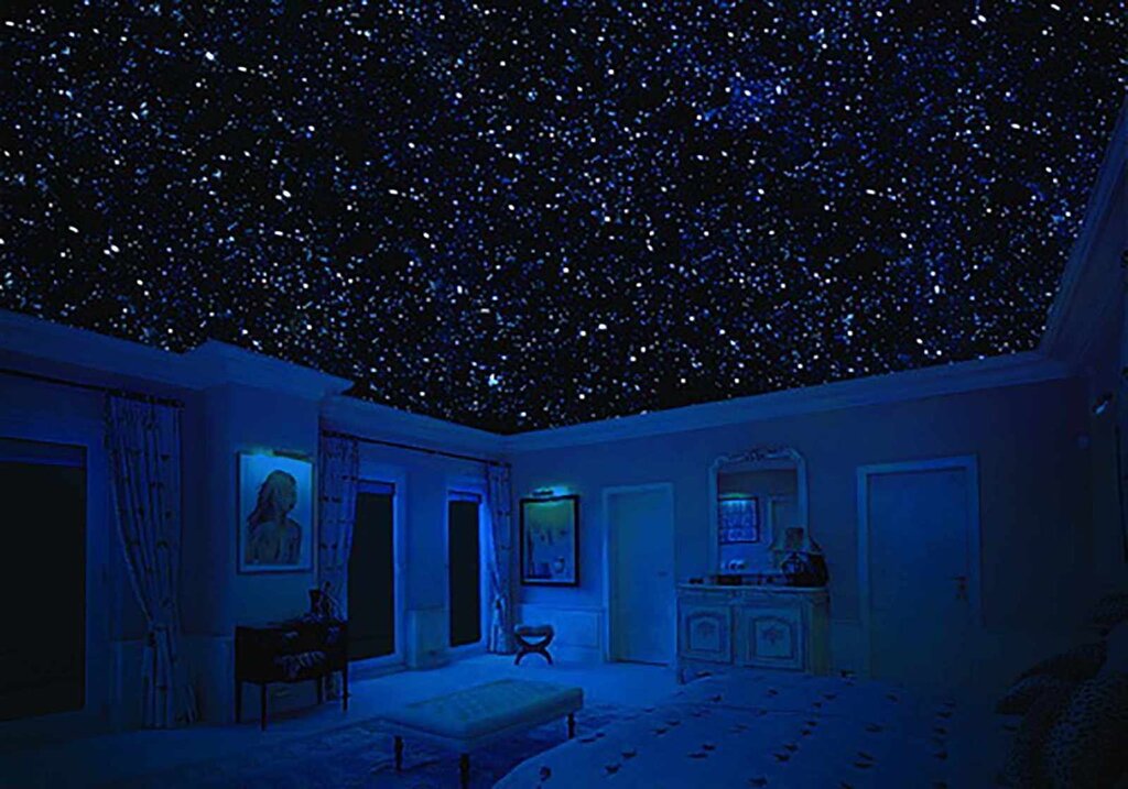 Starry sky ceiling with twinkling stars