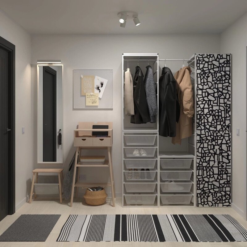 Gray Ikea hallway