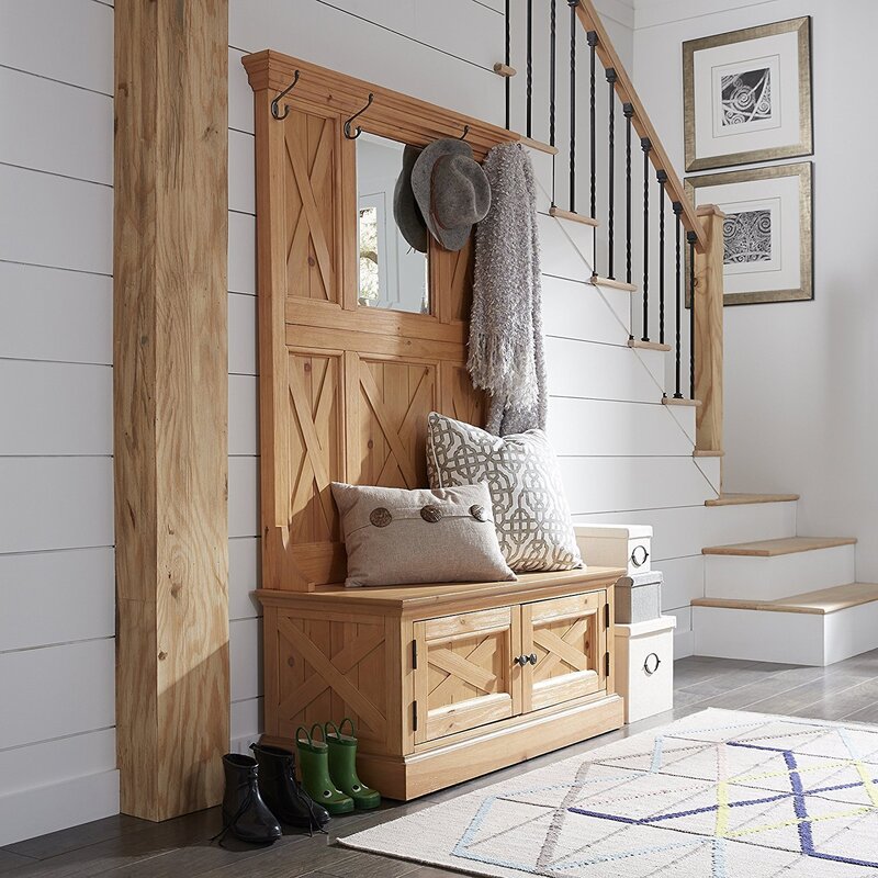 Hallway made of solid wood