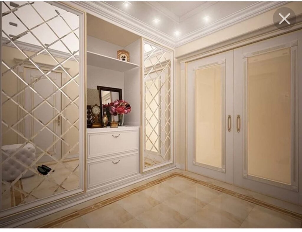 Hallway with a built-in wardrobe