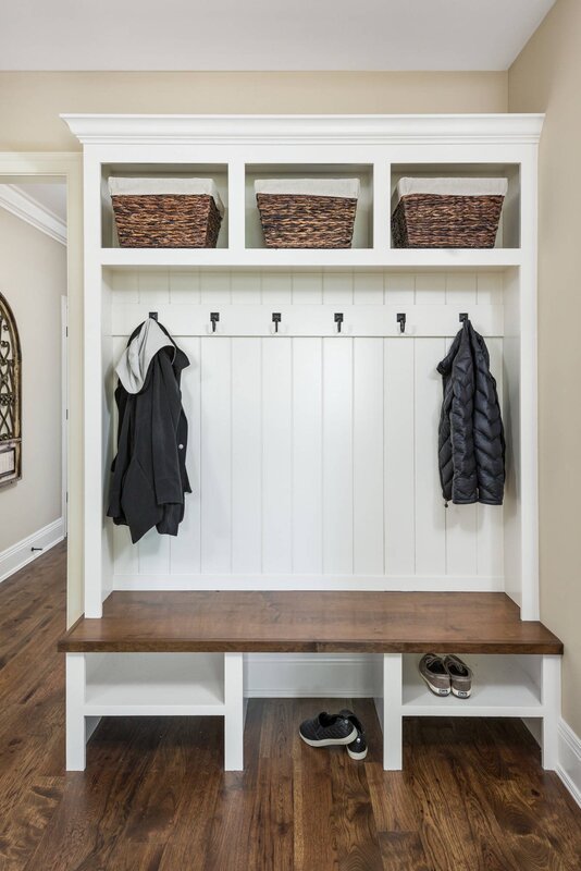 A hallway in a rustic style