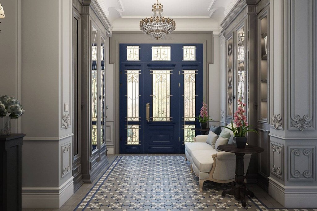 The hallway in a modern classic style