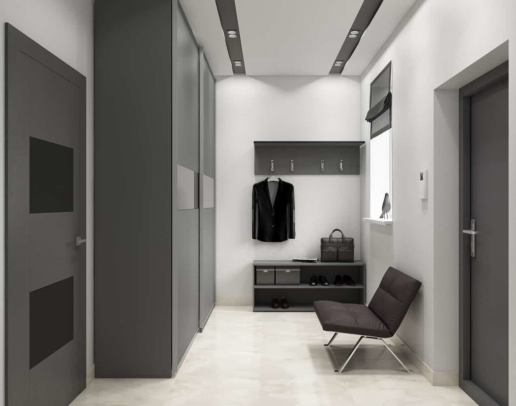 Modern style gray hallway