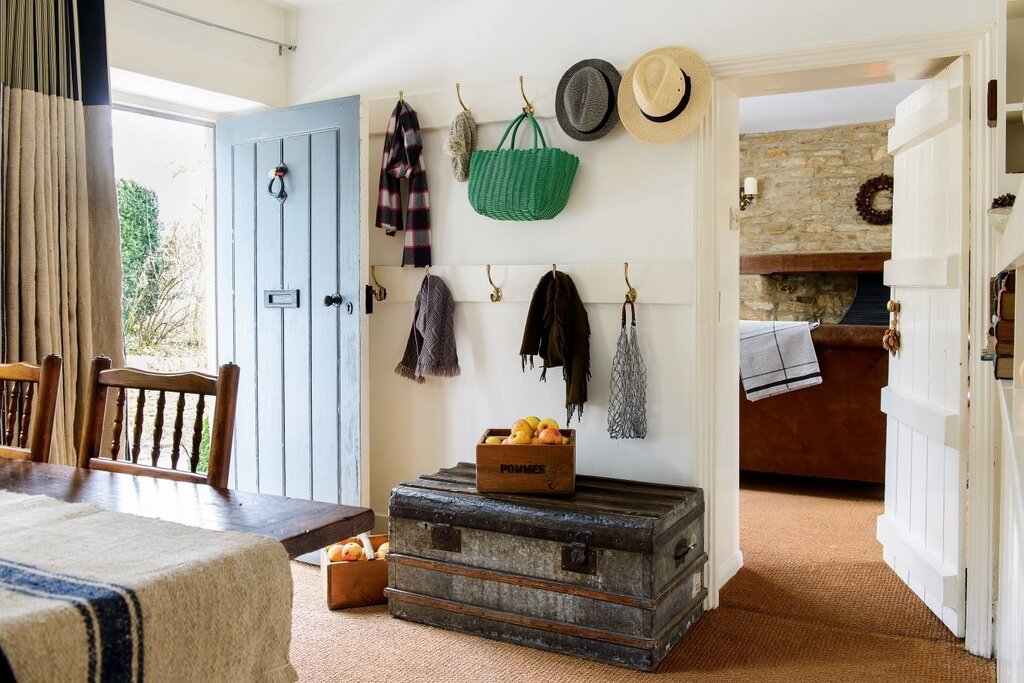 A boho-style hallway