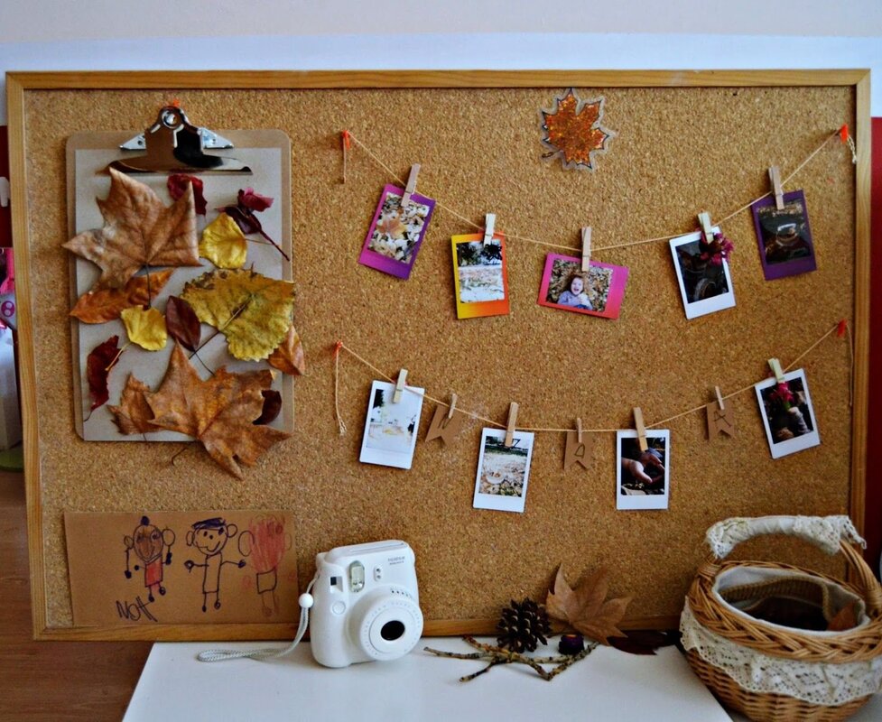 Cork board on the wall