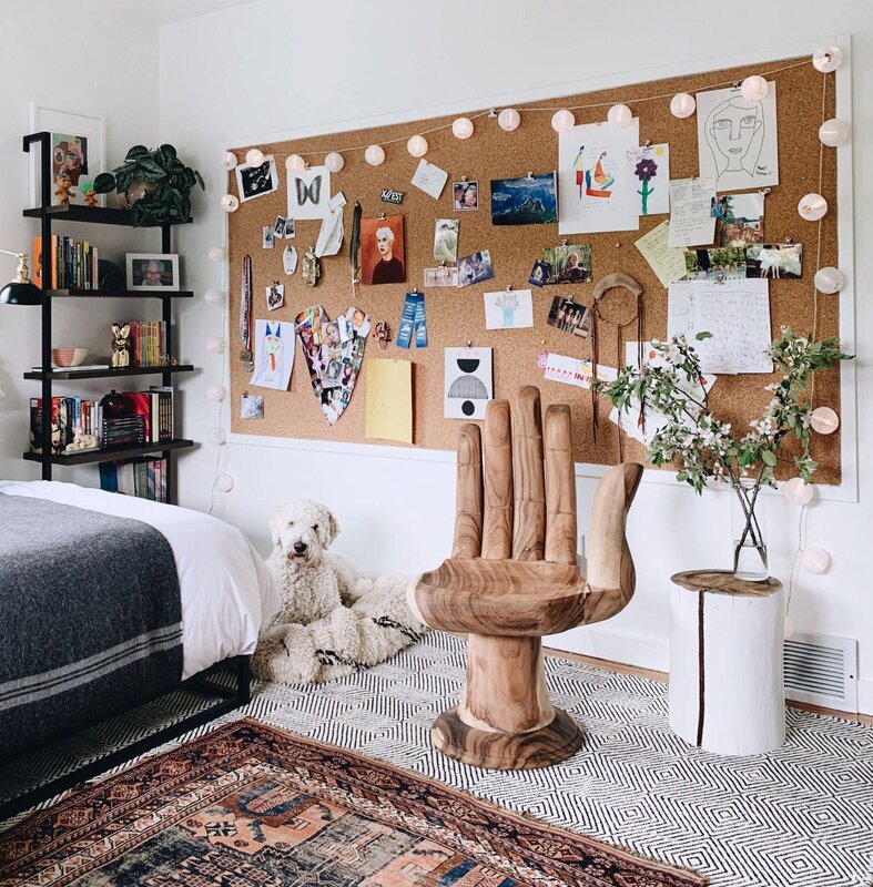 Cork board in the interior