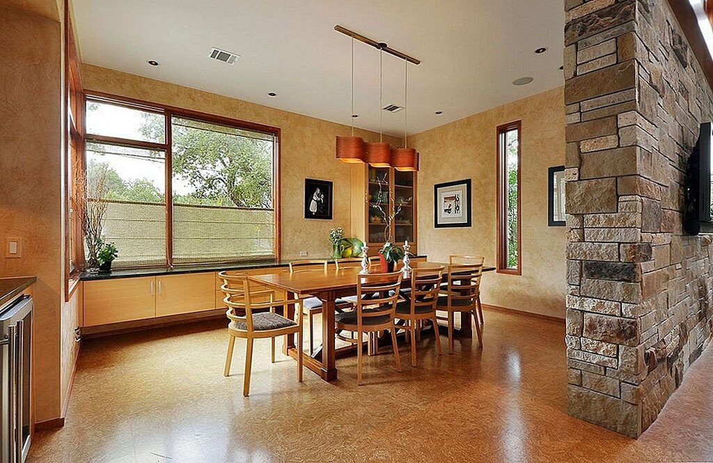 Cork panels for the ceiling