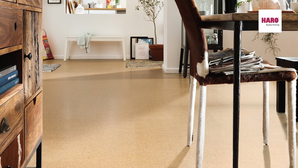 Cork flooring in the kitchen