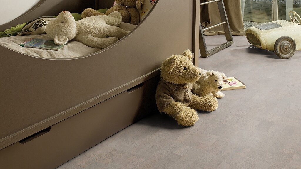 Cork flooring in the children's room