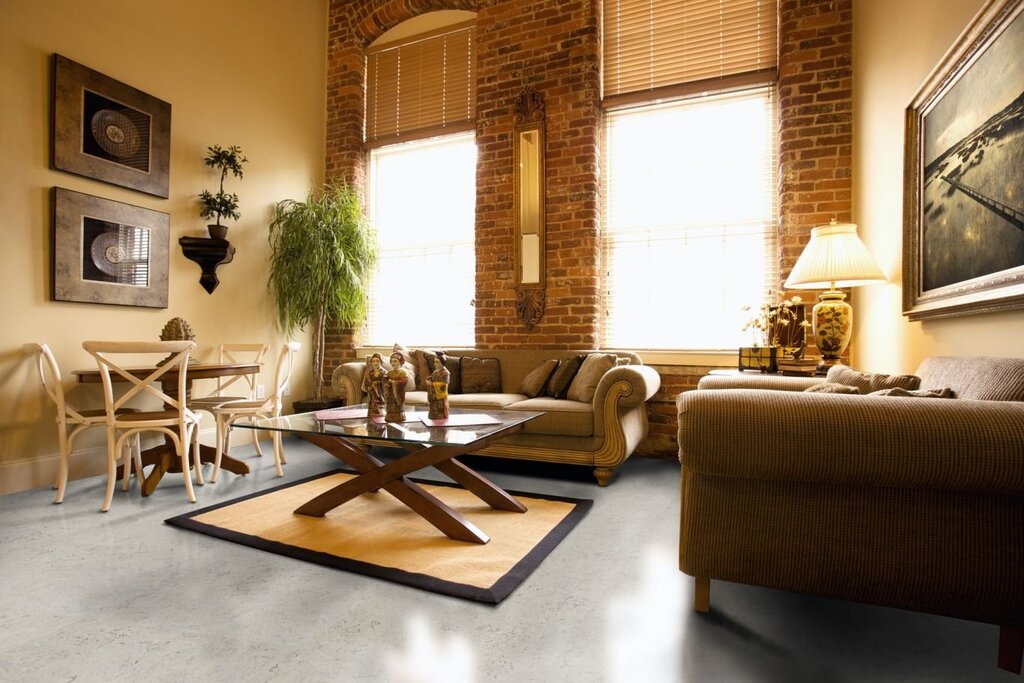 Cork flooring in the interior