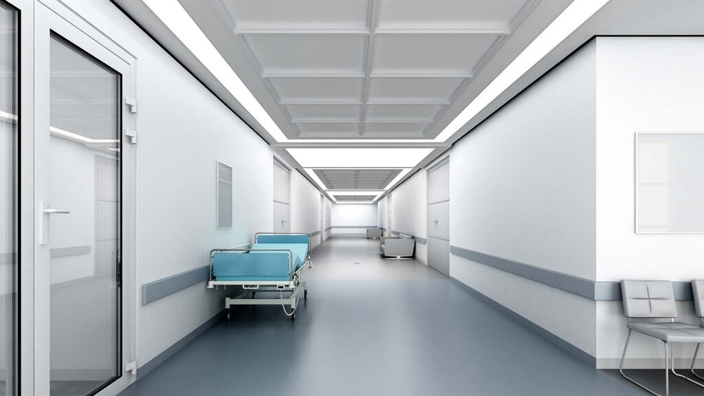 Empty hospital corridor