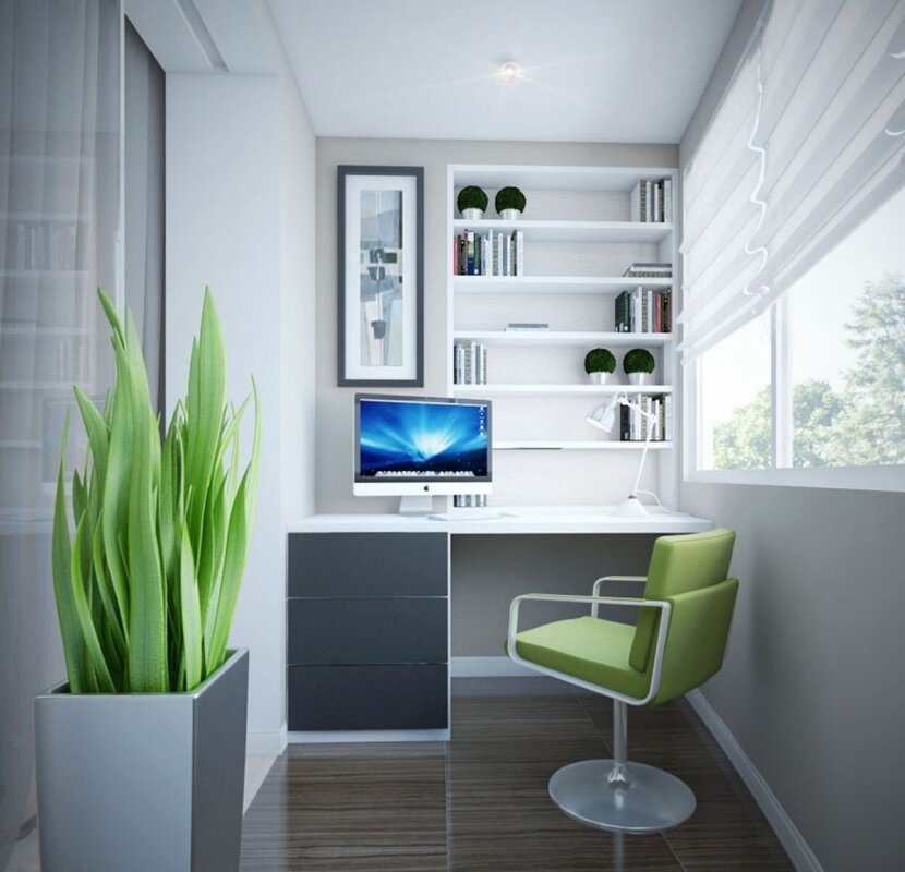 A workspace on the balcony for a school student