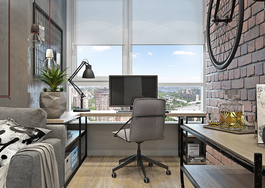 A workplace in a loft style