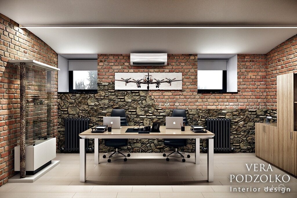 Home office in loft style 32 фото