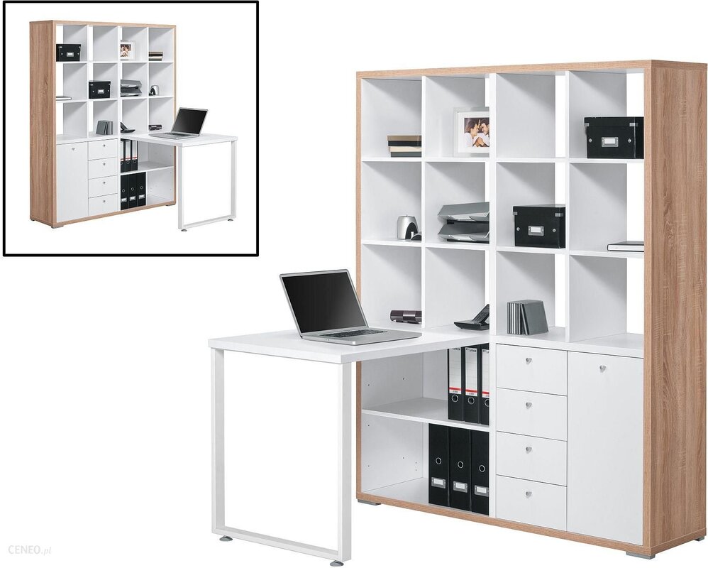 Desk with a shelving unit